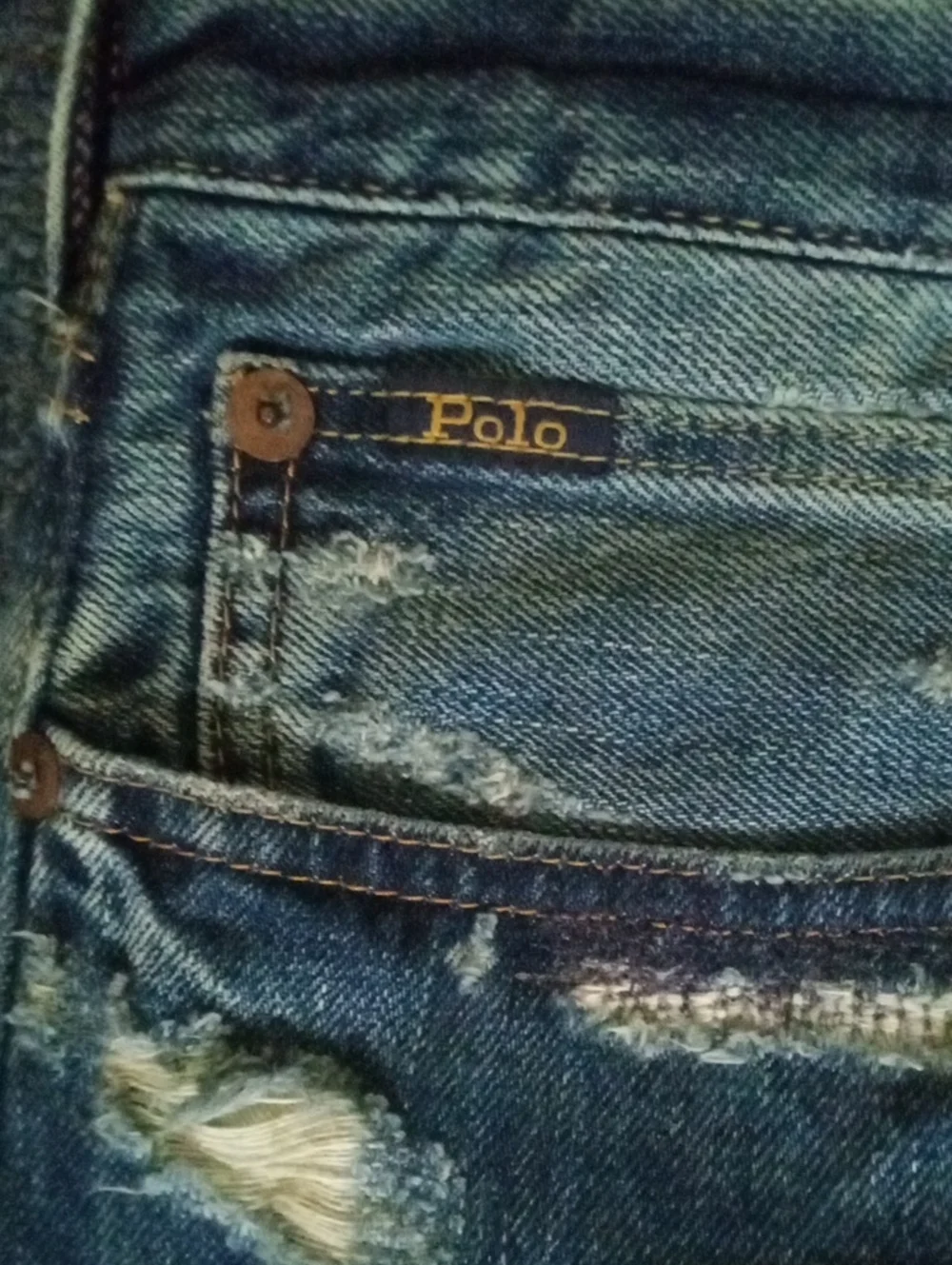 Polo By Ralph Lauren 40x30 Straight Fit Distressed Jeans Prestine Worn 3x🔥🔥